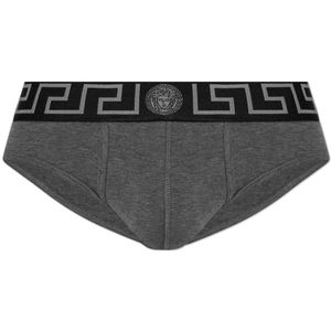 Versace Katoenen slips , Gray , Heren , Maat: L