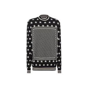 Balmain ini monogram sterren trui , Black , Heren , Maat: XL