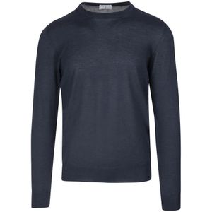 Fedeli, Heren, Truien, Blauw, Maat: 4XL Zijde,
