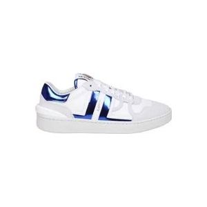 Lanvin Lage sneakers van mesh en suède in wit en blauw , White , Heren , Maat: 40 EU