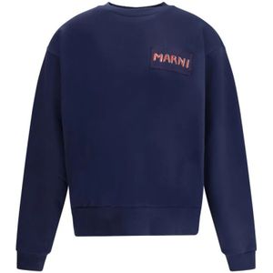 Marni, Heren, Sweatshirts & Hoodies, Blauw, Maat: M Katoen,