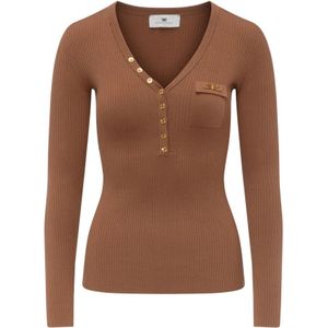 Elisabetta Franchi, Dames, Truien, Bruin, Maat: L