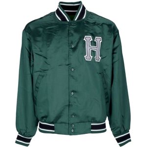 Huf, Heren, Jassen, Groen, Maat: L Satijn,