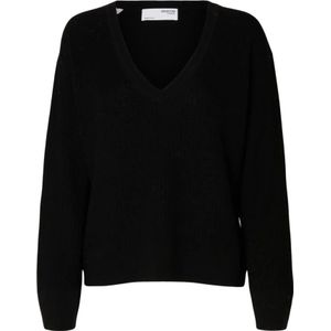 Selected Femme, Dames, Truien, Zwart, Maat: M Wol,