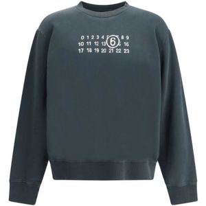 MM6 Maison Margiela, Heren, Sweatshirts & Hoodies, Groen, Maat: M Katoen,