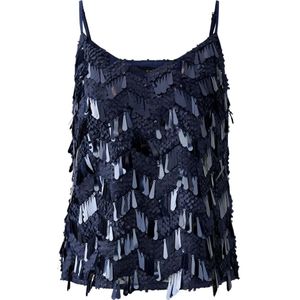 Oui, Dames, Tops, Blauw, Maat: XS Leer,