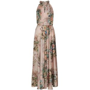 Karmamia, Dames, Jurken, Veelkleurig, Maat: S/M Satijn,