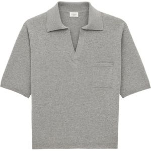 Saint Laurent, Heren, Tops, Grijs, Maat: S Wol,