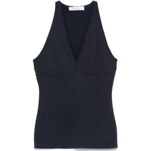 Max Mara, Dames, Tops, Blauw, Maat: S Viscose,