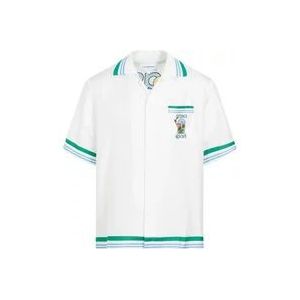 Casablanca Zijden Bedrukte Shirt , White , Heren , Maat: XL