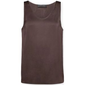Elena Mirò, Dames, Tops, Bruin, Maat: 2XL Satijn,