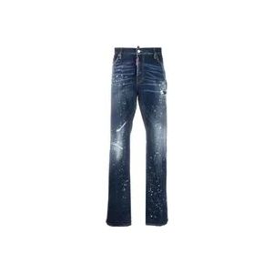 Dsquared2 Donkere Techno Surf Wash Tidy Biker Jeans , Blue , Heren , Maat: XS
