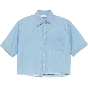 Mazzarelli, Dames, Blouses & Shirts, Blauw, Maat: L