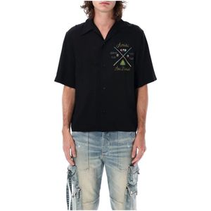 Amiri, Heren, Overhemden, Zwart, Maat: L Viscose,