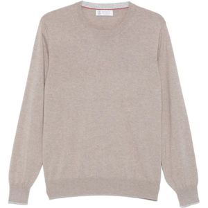 Brunello Cucinelli, Heren, Truien, Beige, Maat: 2XL Kasjmier,