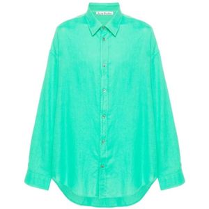 Acne Studios, Heren, Overhemden, Groen, Maat: XL Katoen,