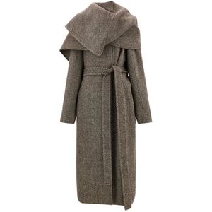 Ferragamo, Dames, Mantels, Bruin, Maat: M Katoen,