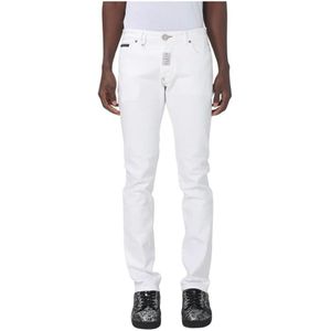 Philipp Plein, Heren, Jeans, Wit, Maat: W31 Katoen,