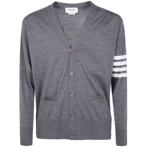 Thom Browne, Heren, Truien, Grijs, Maat: L Wol,