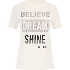 Guess, Dames, Tops, Beige, Maat: S Katoen,