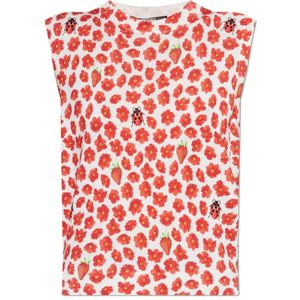 Versace, Dames, Tops, Rood, Maat: 2XS Zijde,