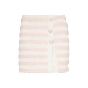 Balmain Beige Gestreepte Omslagrok , Beige , Dames , Maat: M