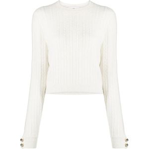 Chiara Ferragni Collection, Dames, Truien, Wit, Maat: L Wol,