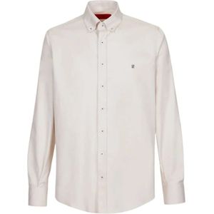 Carolina Herrera, Heren, Overhemden, Beige, Maat: XL Satijn,