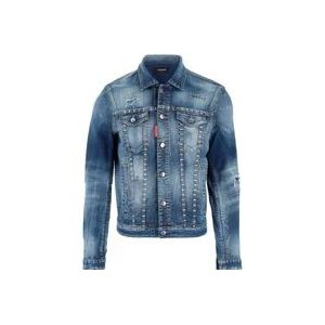 Dsquared2 Studded Denimjack - S74Am1356 S30664470 10000011 , Blue , Heren , Maat: M