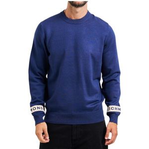 John Richmond, Heren, Truien, Blauw, Maat: S Nylon,