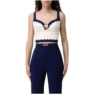 Elisabetta Franchi, Dames, Tops, Beige, Maat: S