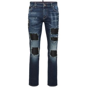 Philipp Plein, Heren, Jeans, Blauw, Maat: W31 Katoen,