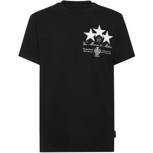 Philipp Plein, Heren, Tops, Zwart, Maat: M Katoen,