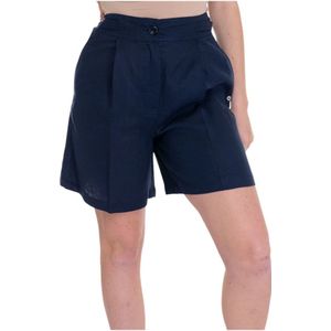 Pennyblack, Dames, Korte broeken, Blauw, Maat: XL Linnen,