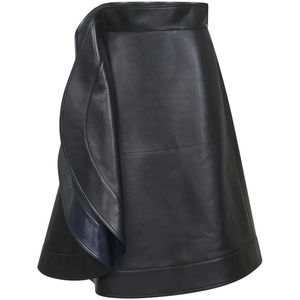 Bottega Veneta, Dames, Rokken, Zwart, Maat: XS Leer,