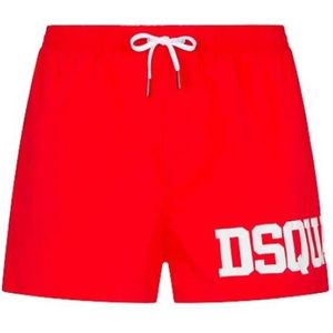 Dsquared2 Rode Boxer Zwemkleding - Midi Stijl , Red , Heren , Maat: L