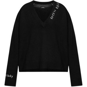 Zadig & Voltaire, Dames, Truien, Zwart, Maat: S Kasjmier,