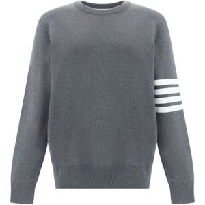 Thom Browne, Heren, Truien, Grijs, Maat: L Katoen,