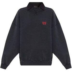 Balenciaga, Dames, Sweatshirts & Hoodies, Zwart, Maat: L Katoen,