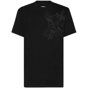 Philipp Plein, Heren, Tops, Zwart, Maat: 2XL Katoen,