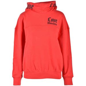 Love Moschino, Dames, Sweatshirts & Hoodies, Rood, Maat: M Katoen,