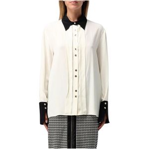 Simona Corsellini, Dames, Blouses & Shirts, Wit, Maat: S Zijde,