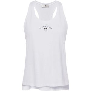 Elisabetta Franchi - Cotton Jersey Top - Wit - 100% Katoen