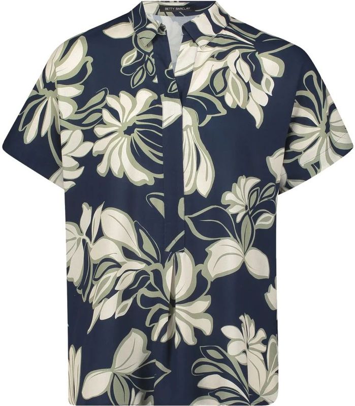Betty Barclay - Bloemen Slipblouse - Blauw - Dames