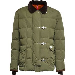 Fay, Heren, Jassen, Groen, Maat: 2XL Leer,