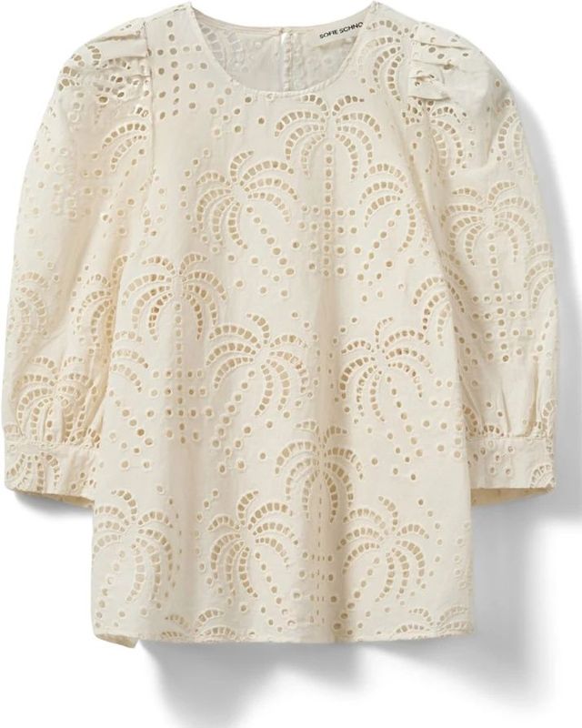 Sofie Schnoor - Ahliasw Blouse S252230 0101 - Broderie Anglaise Blouse - Wit
