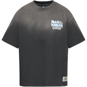 Represent, Heren, Tops, Grijs, Maat: M Katoen,