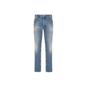 Balmain Blauwe gewassen vintage denim jeans , Blue , Heren , Maat: W30