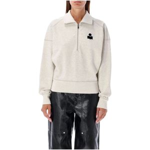 Marant étoile, Dames, Sweatshirts & Hoodies, Beige, Maat: 2XS Katoen,