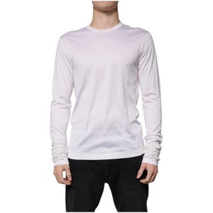 Dolce & Gabbana - Witte Zijden Crew Neck Sweater - Heren